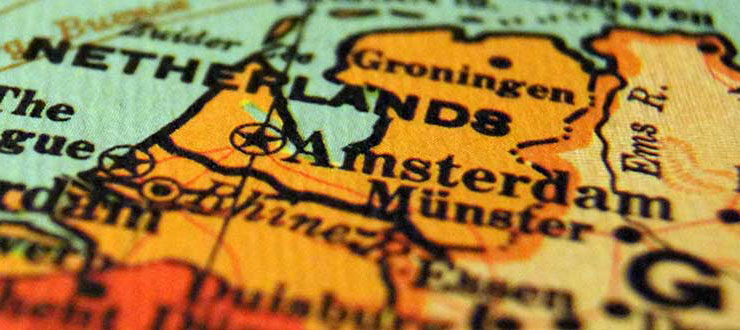 Landkarte, die Deutschland und die Niederlande zeigt.